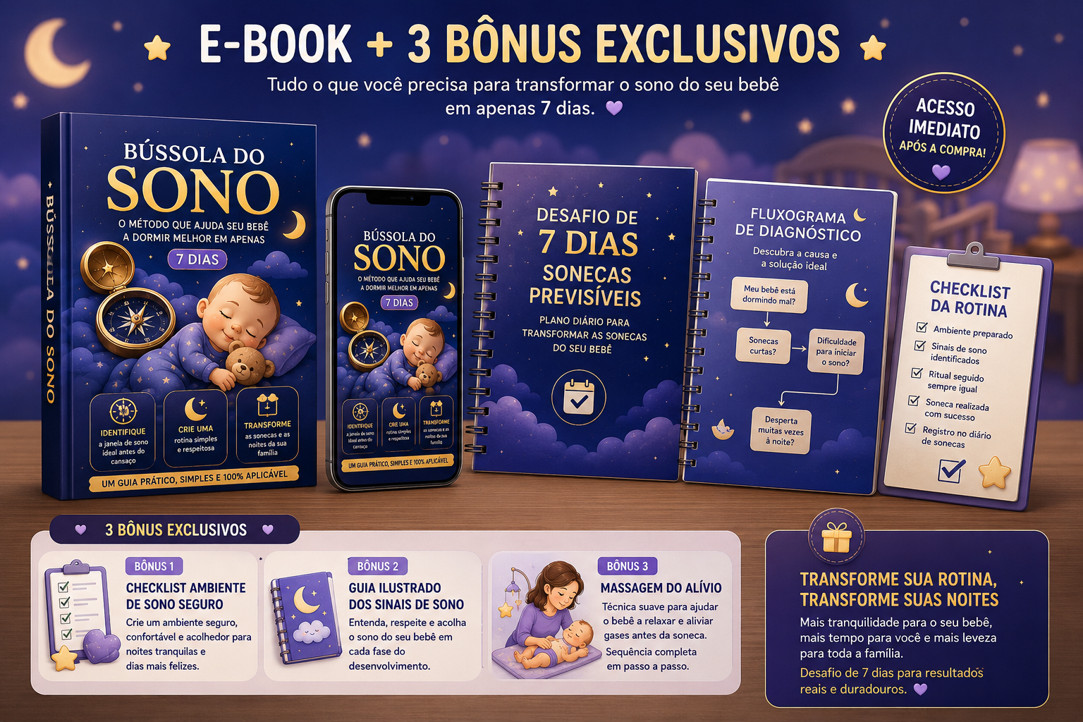 Bússola do Sono com materiais e três bônus